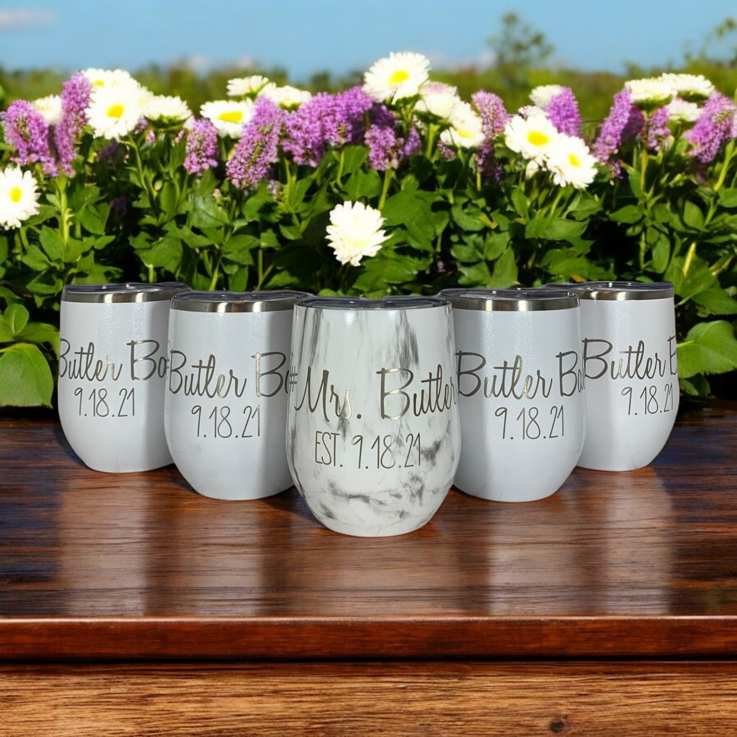 LAST CHANCE-12 oz. Personalized Wine Tumbler with Straw-Laser Engraved Wine Tumbler