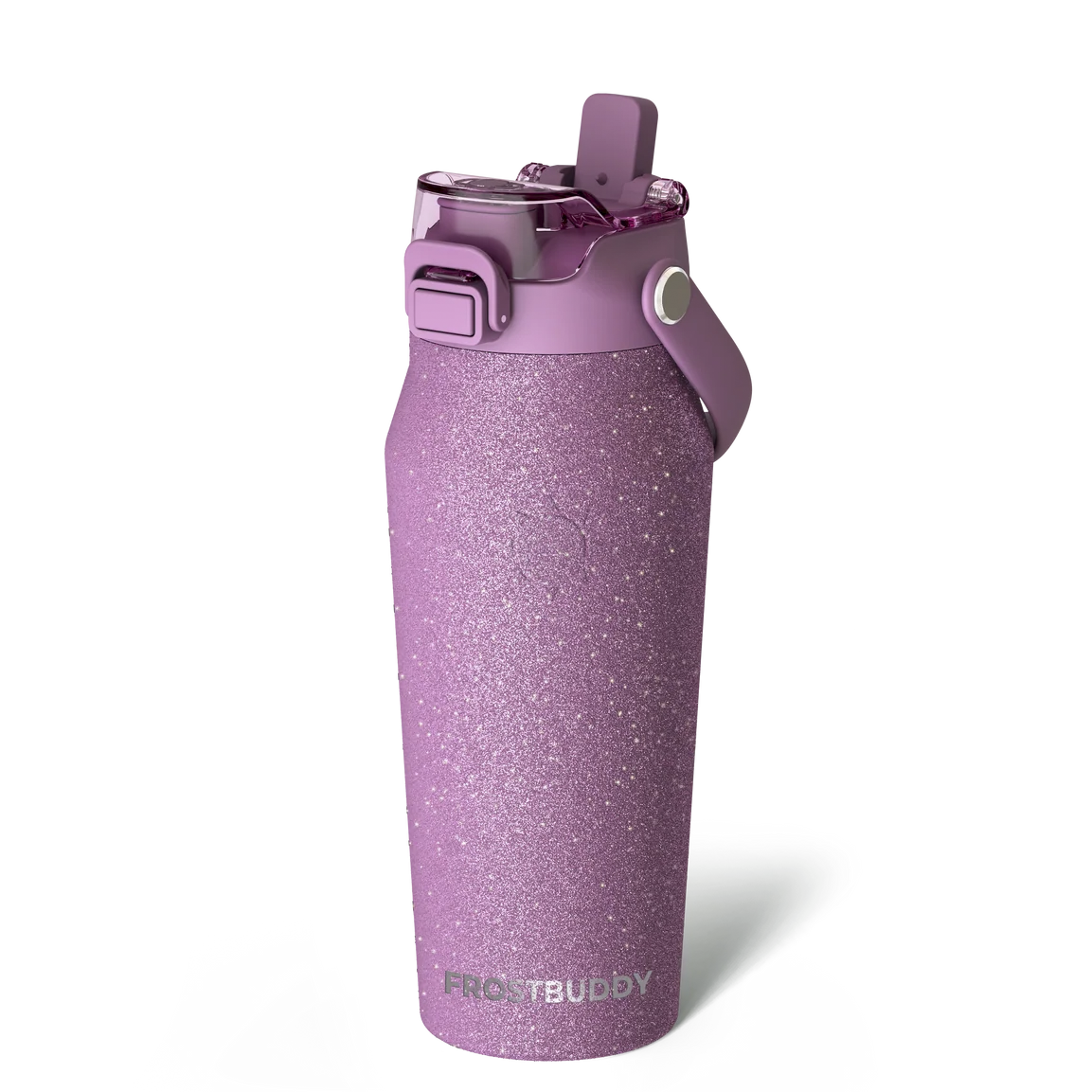 Personalized Glitter Water Bottle 16 oz | Custom Name Frost Buddy Cup | Pink Insulated Tumbler | Flower Girl Gift | Girls Sports Bottle