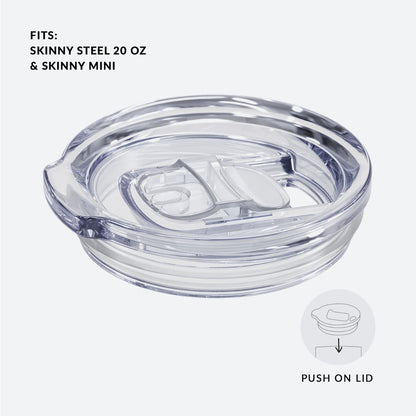 Replacement Lid for 20 oz. Skinny Maars Tumbler-Replacement Slider Lid-Clear Push on Style Lid
