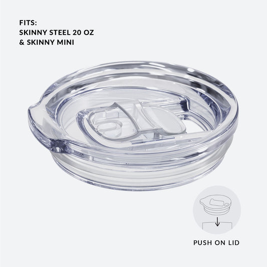 Replacement Lid for 20 oz. Skinny Maars Tumbler-Replacement Slider Lid-Clear Push on Style Lid