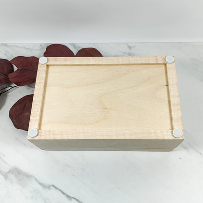 Purple Heart and Curly Maple Box-Personalized Keepsake Box-7864