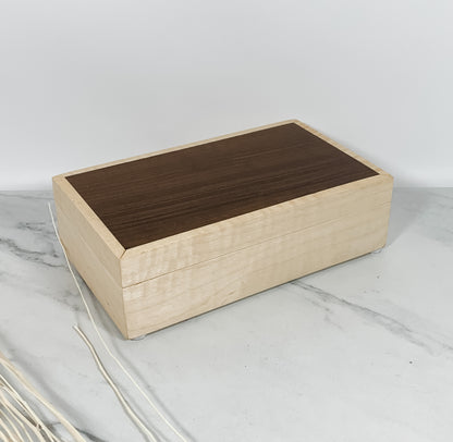 Imbuya/Brazilian Walnut and Curly Maple Box-Personalized Keepsake Box-7885
