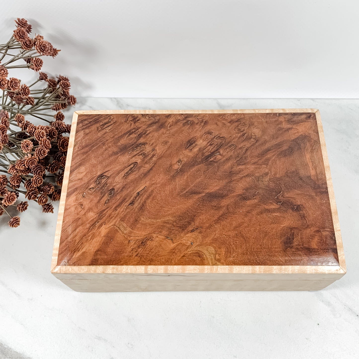 Jarrah Burl and Figured Maple Box-Keepsake Box-7890