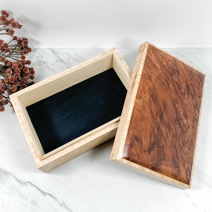 Jarrah Burl and Figured Maple Box-Keepsake Box-7890
