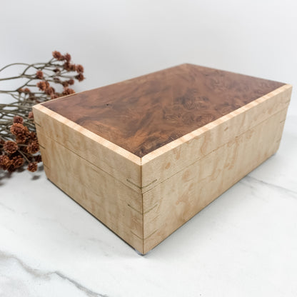 Jarrah Burl and Figured Maple Box-Keepsake Box-7890