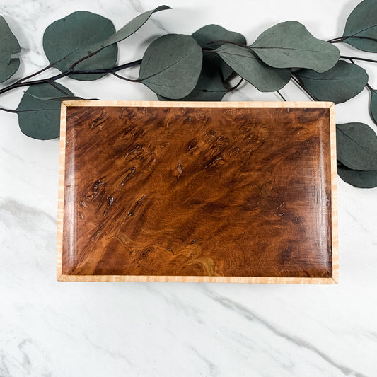 Jarrah Burl and Figured Maple Box-Keepsake Box-7890