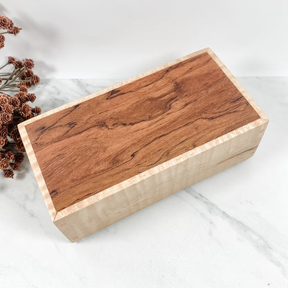 Bubinga and Figured Maple Box-Keepsake Box-7895