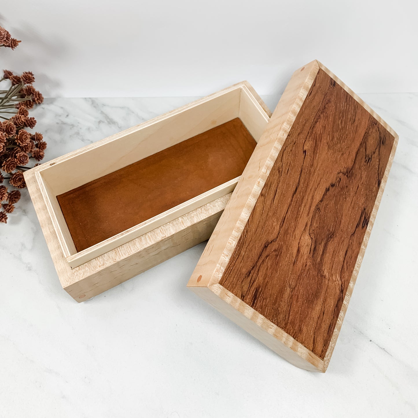 Bubinga and Figured Maple Box-Keepsake Box-7895