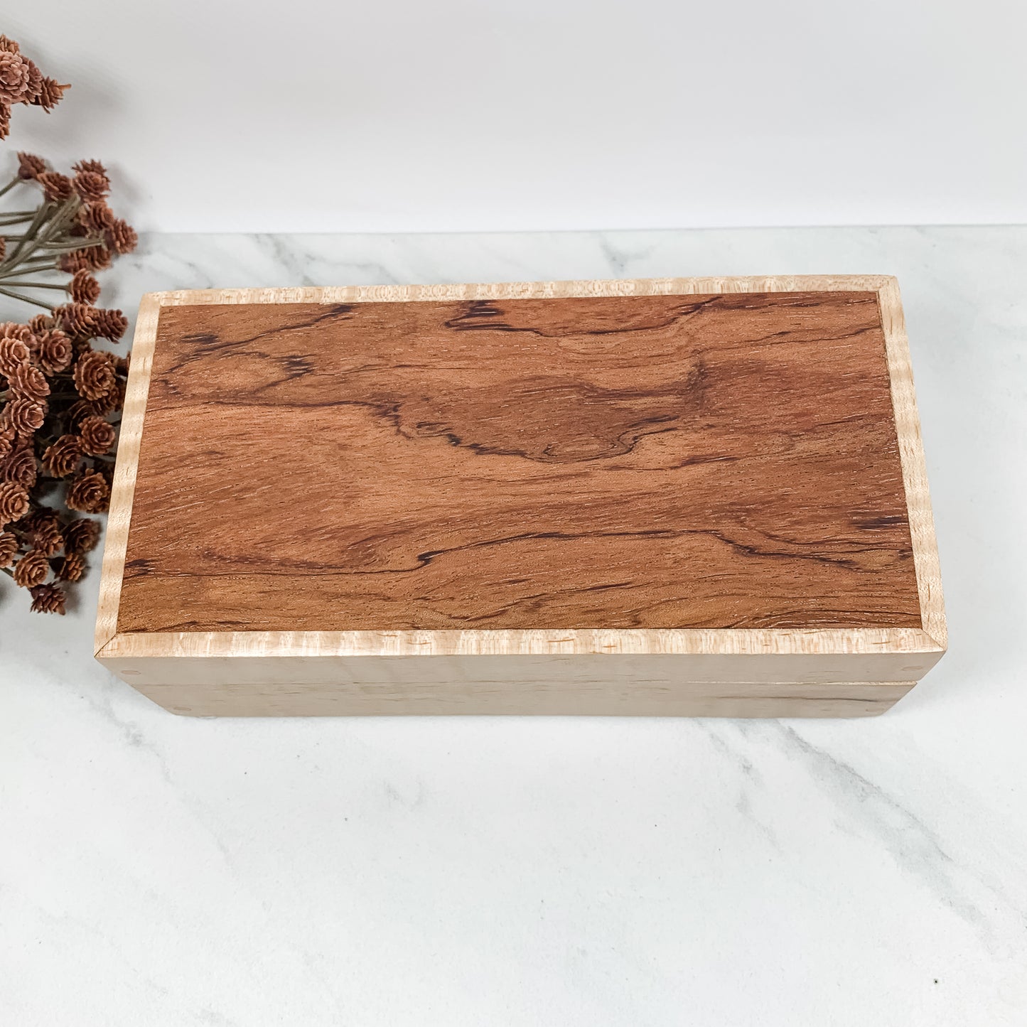 Bubinga and Figured Maple Box-Keepsake Box-7895