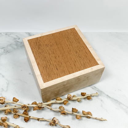Mahogany and Birdseye Maple Box-Personalized Keepsake Box-7906