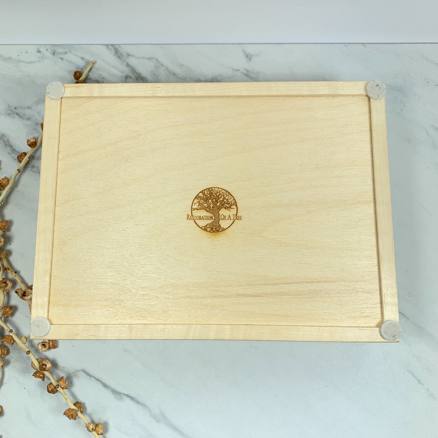 Navy Resin, Red Mallee Burl and Curly Maple Box with Insert Keepsake Box-7933