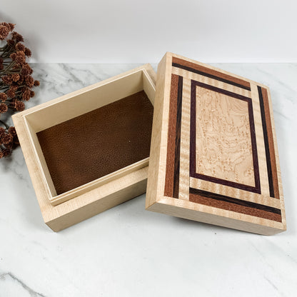 Multiple Woods and Birdseye Maple Box Keepsake Box-7955