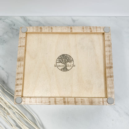 Pink Ivory, Ebony, and Curly Maple Box-Keepsake Box-7959