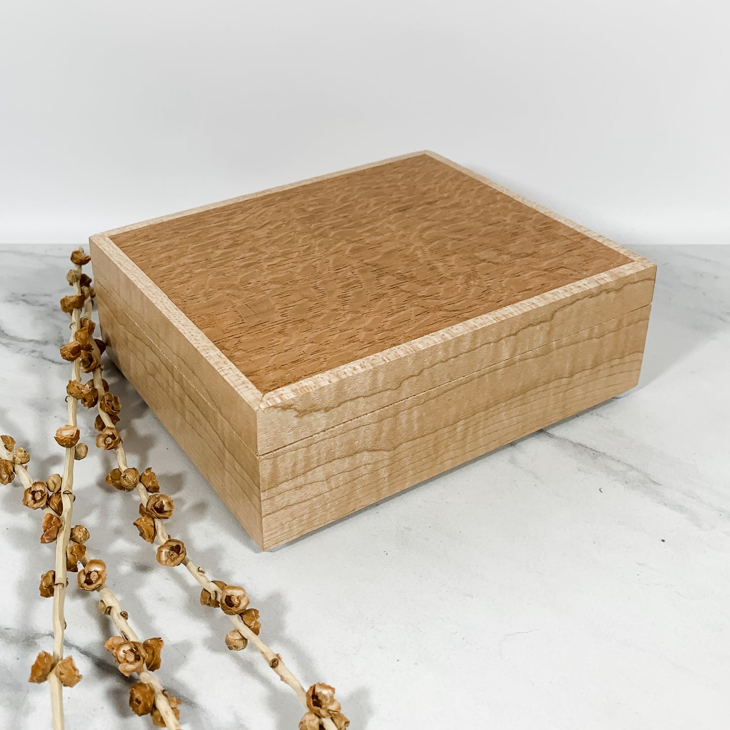 Lacewood and Curly Maple Box-Personalized Keepsake Box-7997