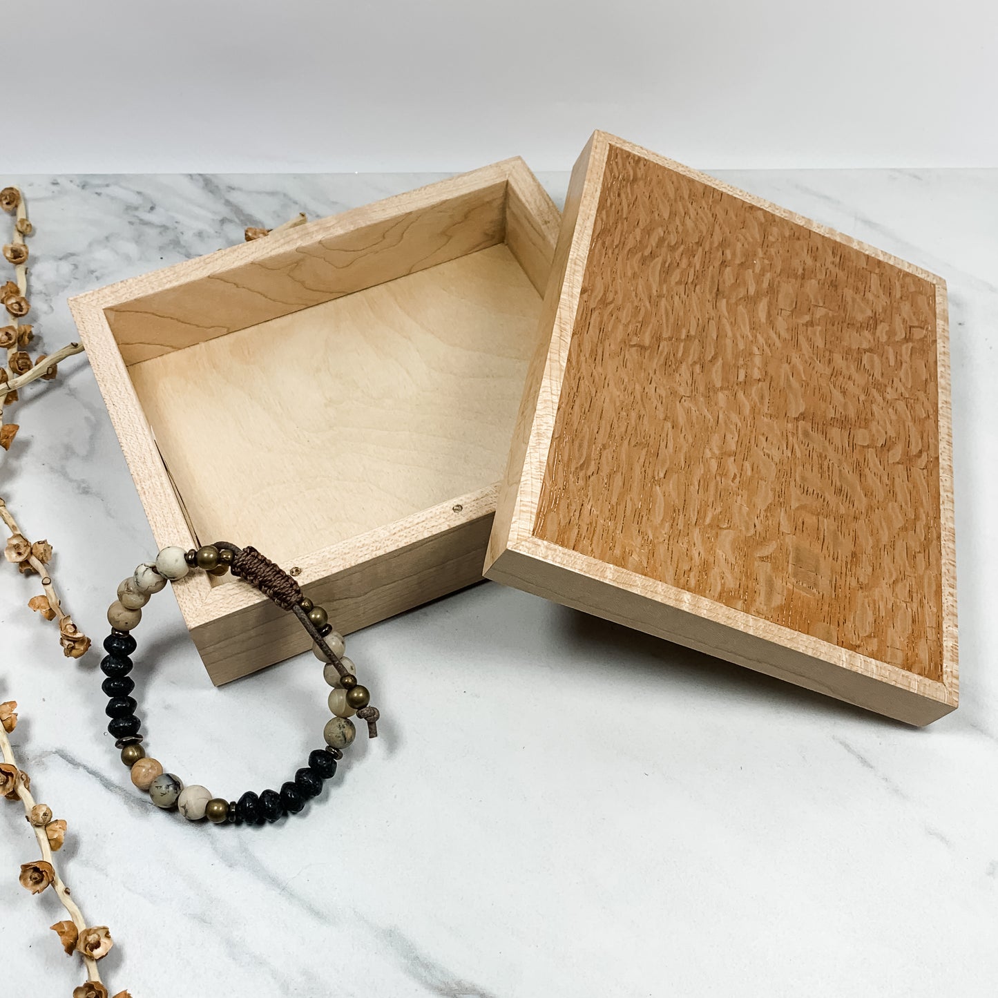 Lacewood and Curly Maple Box-Personalized Keepsake Box-7997