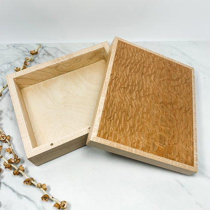 Lacewood and Curly Maple Box-Personalized Keepsake Box-7997