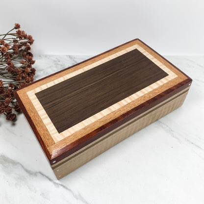 Multiple Wood Species and Curly Maple Box Keepsake Box-8003