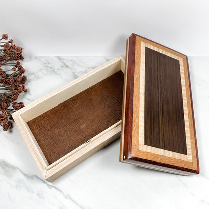 Multiple Wood Species and Curly Maple Box Keepsake Box-8003