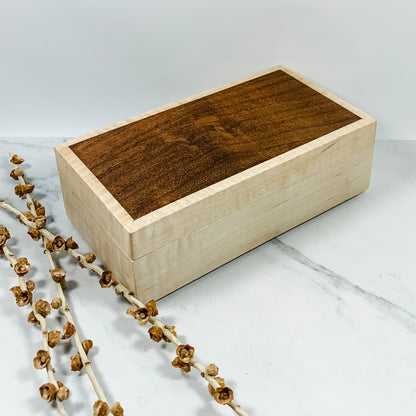 Burmese Wood and Curly Maple Box-Personalized Keepsake Box-8017