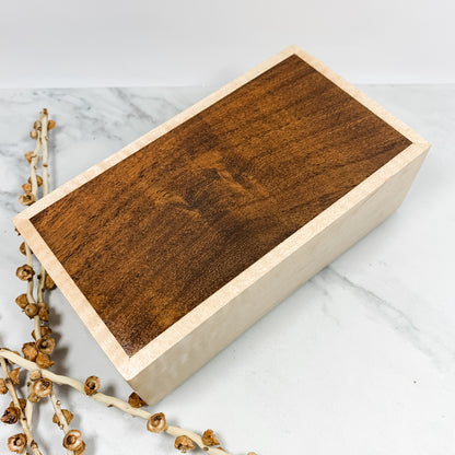 Burmese Wood and Curly Maple Box-Personalized Keepsake Box-8017