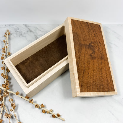 Burmese Wood and Curly Maple Box-Personalized Keepsake Box-8017