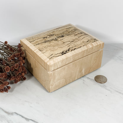 Spalted Maple and Curly Maple Box Keepsake Box-8021