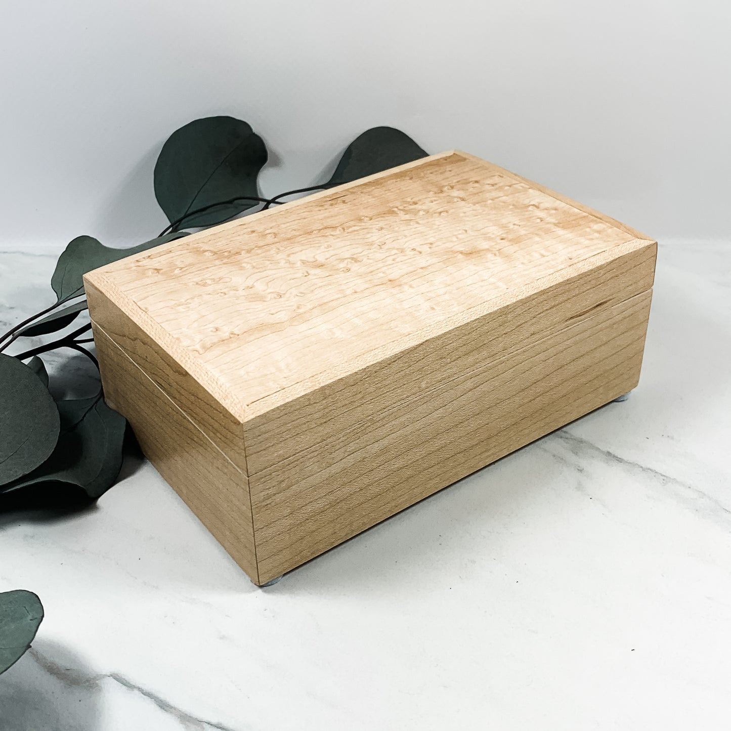 Birdseye Maple and Curly Maple Box-Personalized Keepsake Box-8026