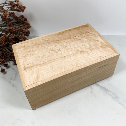 Birdseye Maple and Curly Maple Box-Personalized Keepsake Box-8026