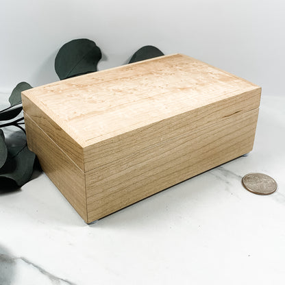 Birdseye Maple and Curly Maple Box-Personalized Keepsake Box-8026