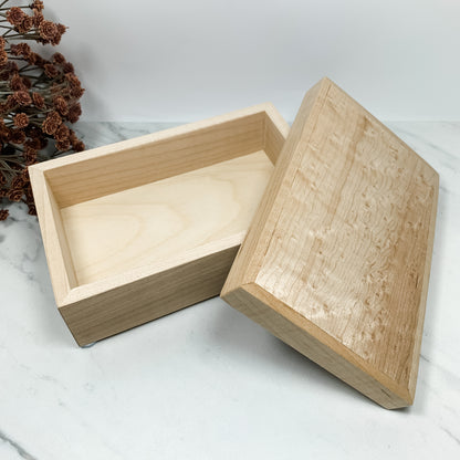 Birdseye Maple and Curly Maple Box-Personalized Keepsake Box-8026