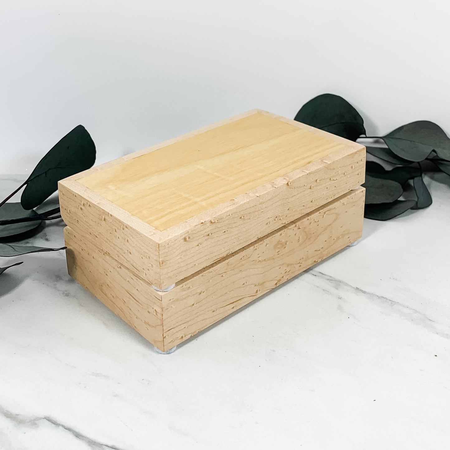 Yellow Heart and Birdseye Maple Box-Personalized Keepsake Box-8031