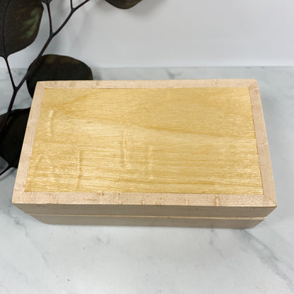 Yellow Heart and Birdseye Maple Box-Personalized Keepsake Box-8031