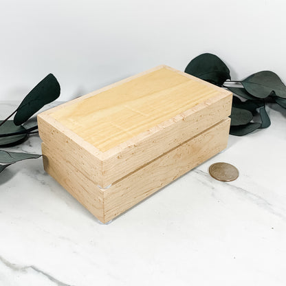 Yellow Heart and Birdseye Maple Box-Personalized Keepsake Box-8031