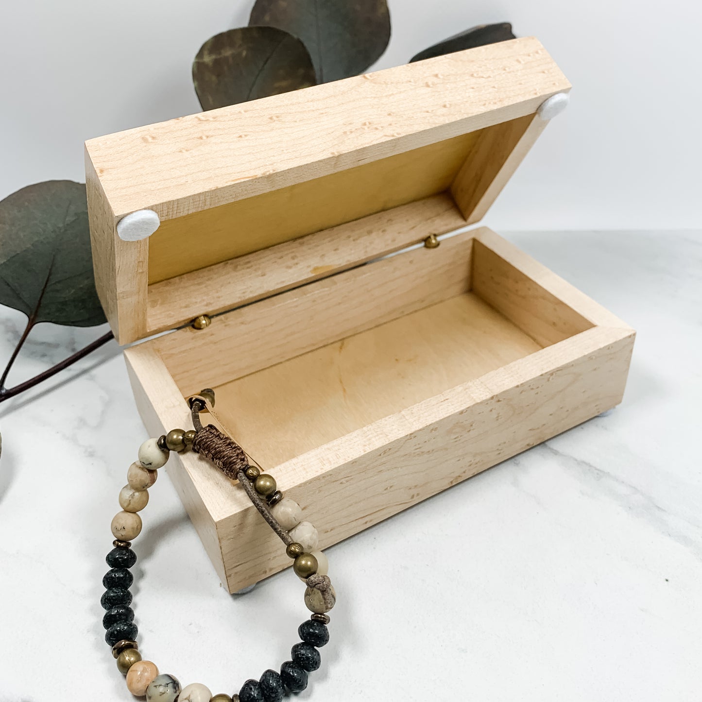 Yellow Heart and Birdseye Maple Box-Personalized Keepsake Box-8031