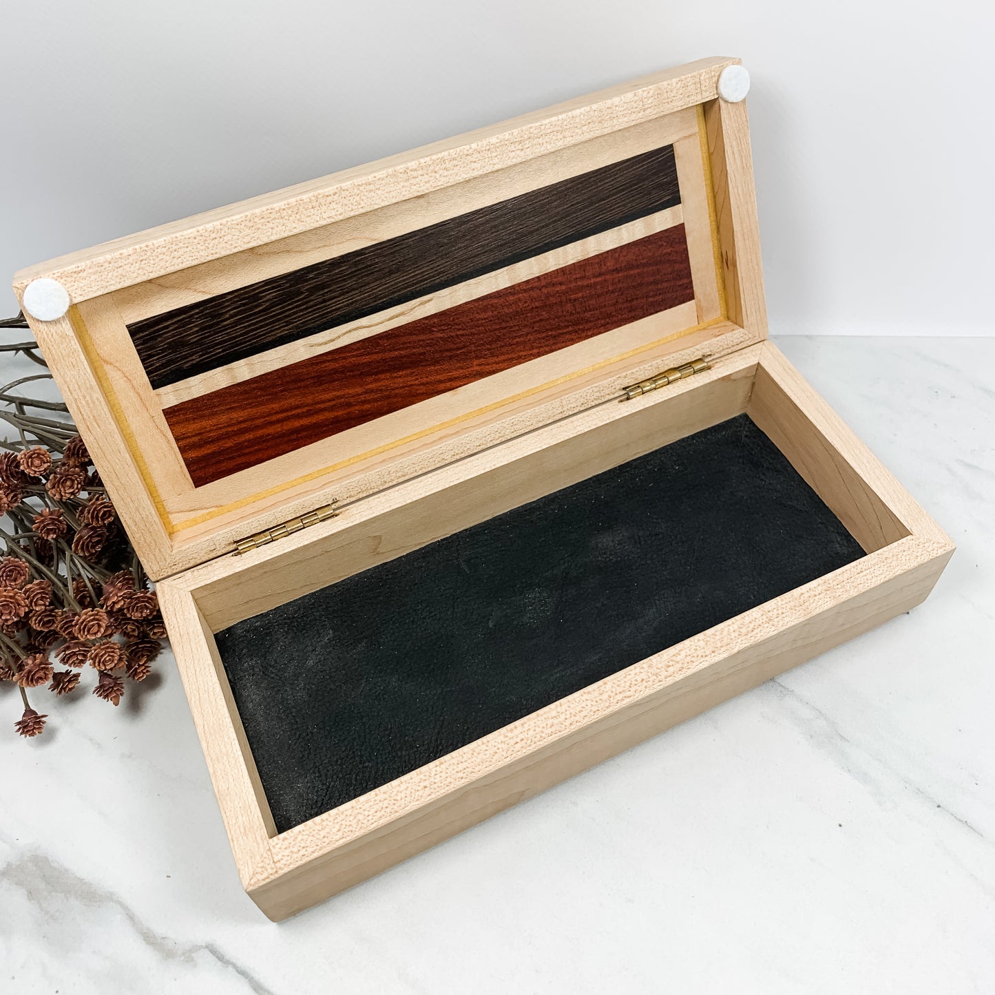 Mulitple Woods and Figured Maple Box-Keepsake Box-8045