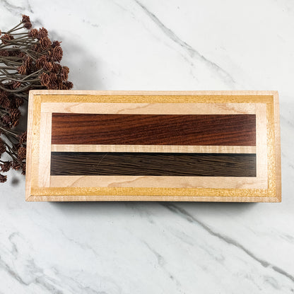 Mulitple Woods and Figured Maple Box-Keepsake Box-8045