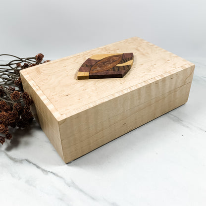 Mulitple Woods, Birdseye Maple, and Figured Maple Box-Keepsake Box-8049