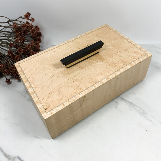 Multiple Woods, Birdseye Maple, and Curly Maple Box Keepsake Box-8054