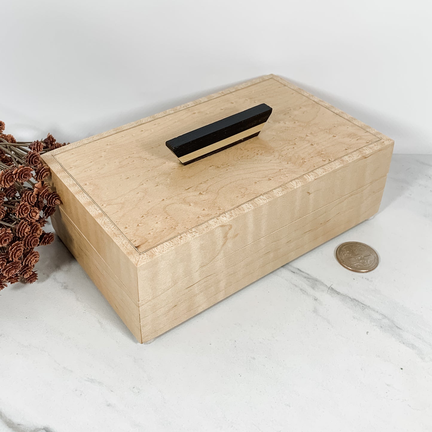 Multiple Woods, Birdseye Maple, and Curly Maple Box Keepsake Box-8054