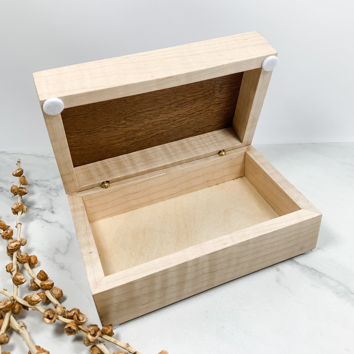 African Mahogany and Curly Maple Personalized Box-Keepsake Box-8068