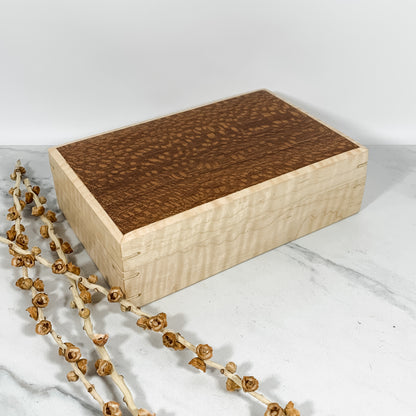Leopardwood and Curly Maple Box Keepsake Box-8070