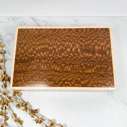Leopardwood and Curly Maple Box Keepsake Box-8070