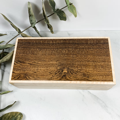 Bacote and Curly Maple Box Keepsake Box-8091