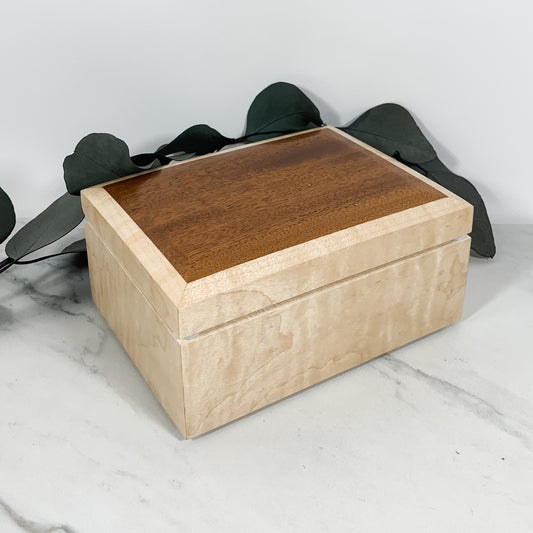 Mahogany and Figured Maple Box-Personalized Keepsake Box-8101