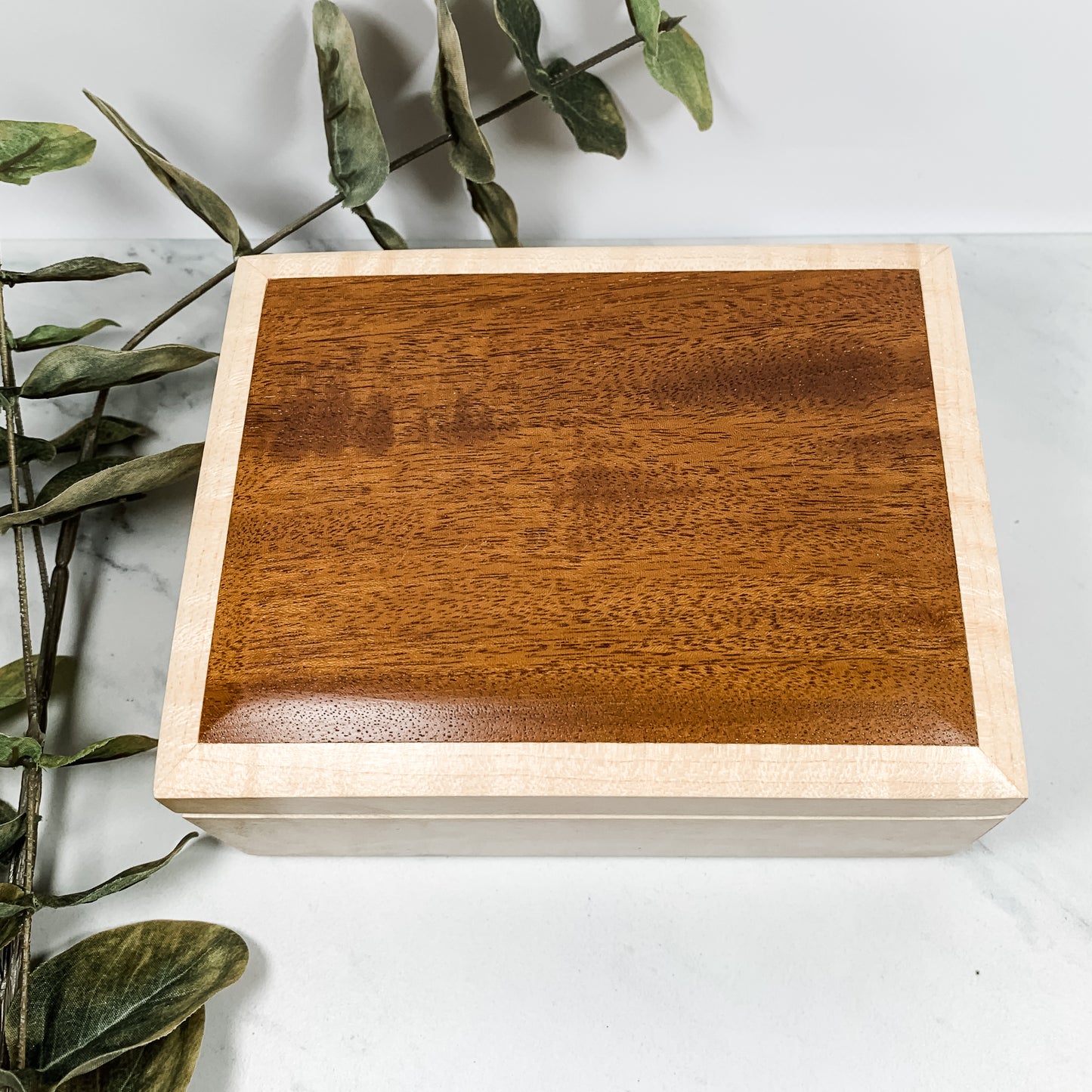 Mahogany and Figured Maple Box-Personalized Keepsake Box-8101