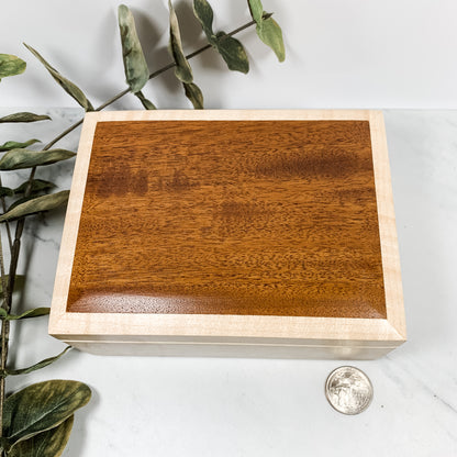 Mahogany and Figured Maple Box-Personalized Keepsake Box-8101
