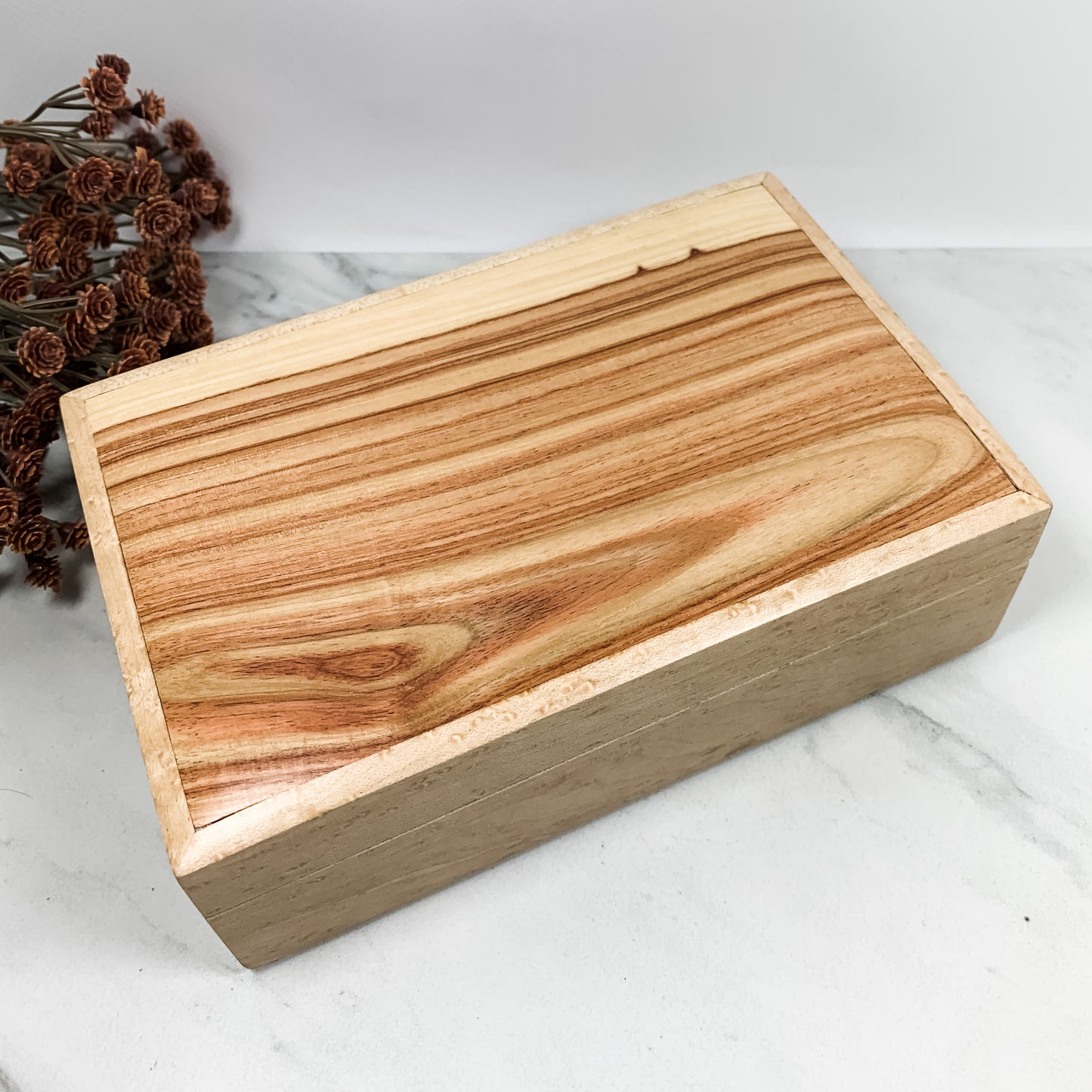 Tulip Wood and Birdseye Maple Box Keepsake Box-8112