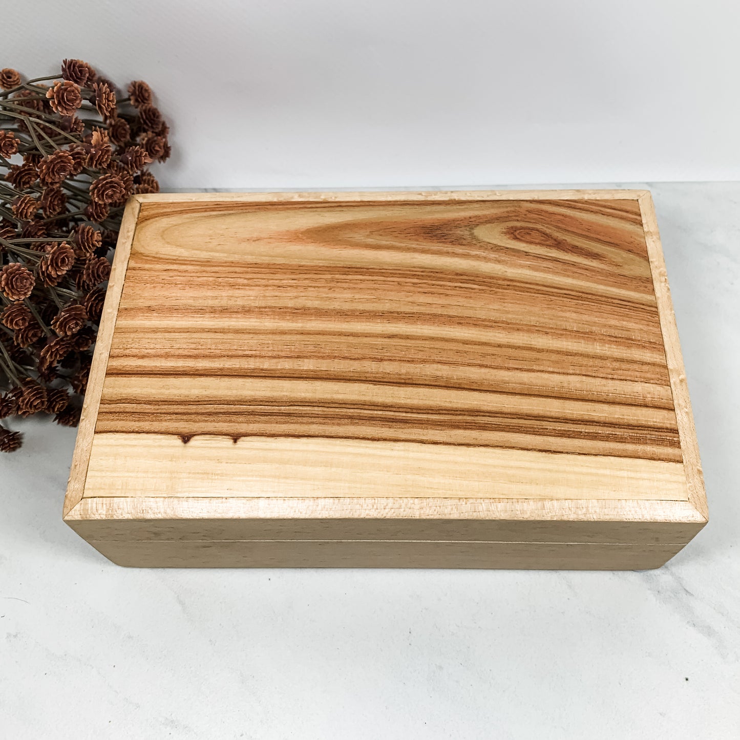 Tulip Wood and Birdseye Maple Box Keepsake Box-8112