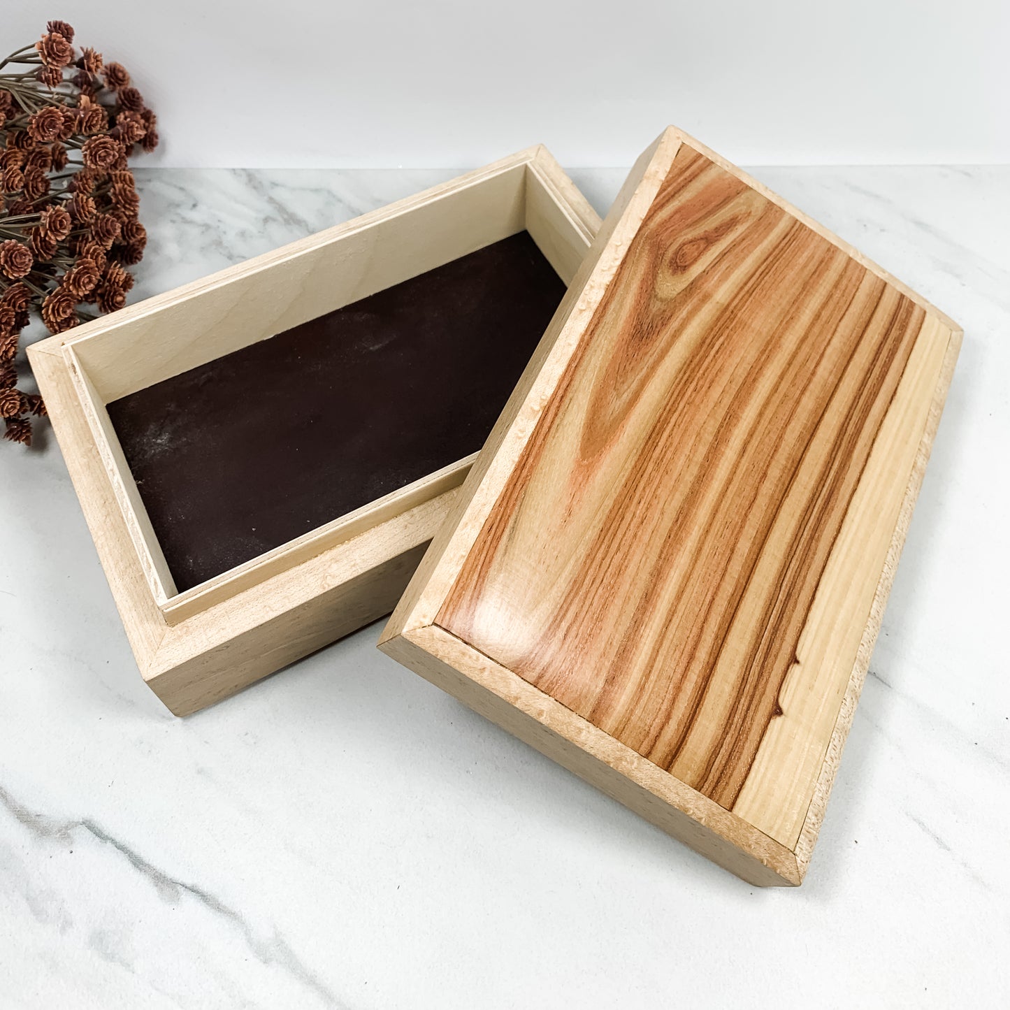Tulip Wood and Birdseye Maple Box Keepsake Box-8112
