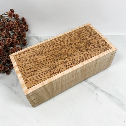 Coconut Palm and Curly Maple Box Keepsake Box-8117